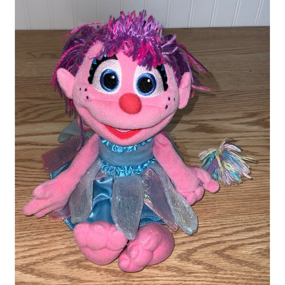 Sesame Street Abby Cadabby Plush Fairy Doll Pink Purple Blue Sparkle Dress Wand